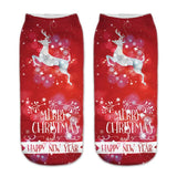 3D Cartoon Funny Christmas Short Socks