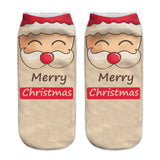 3D Cartoon Funny Christmas Short Socks
